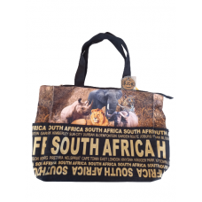 Bag Tote South Africa-Big 5 print gold