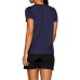 Asics Tee Ladies Silver Peacoat Blue - Medium