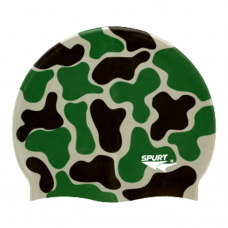 Swim Cap Fun Spurt - Camouflage Green & Black