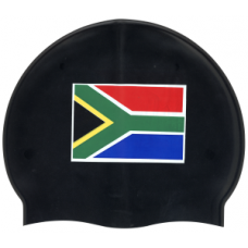Swim Cap Spurt SA Flag Block Black