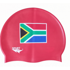 Swim Cap Spurt SA Flag Block Red