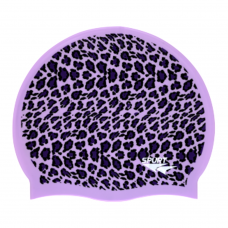 Swim Cap Fun Spurt - Leopard Print Lilac