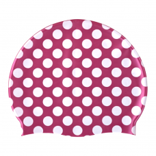 Swim Cap Fun Spurt - White Dots on Pink Background