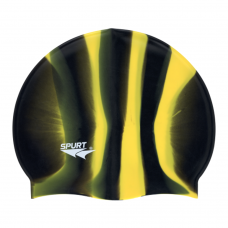 Swim Cap Multi-Colour Spurt - Vertical Stripes Yellow and Black