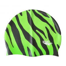 Swim Cap Fun Spurt - Zebra Stripes Black & Green