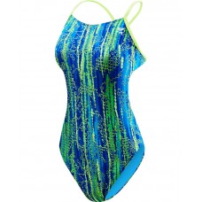 TYR Ladies Swimming Costume - Hiromi Crossfit Blue/Green