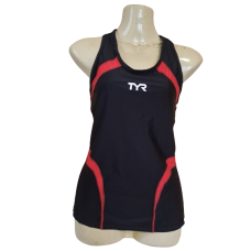 Triathlon Tank Ladies Lycra Black/Red