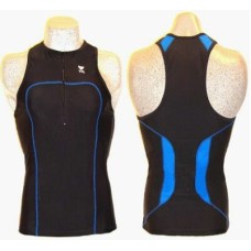 Triathlon Tank Men's Revolutional Energy With Zip Black/Turquoise Blue
